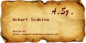 Ackert Szabina névjegykártya