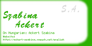 szabina ackert business card